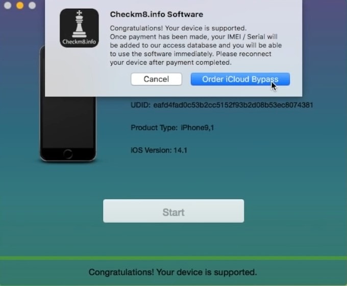order iCloud Activation Lock bypass