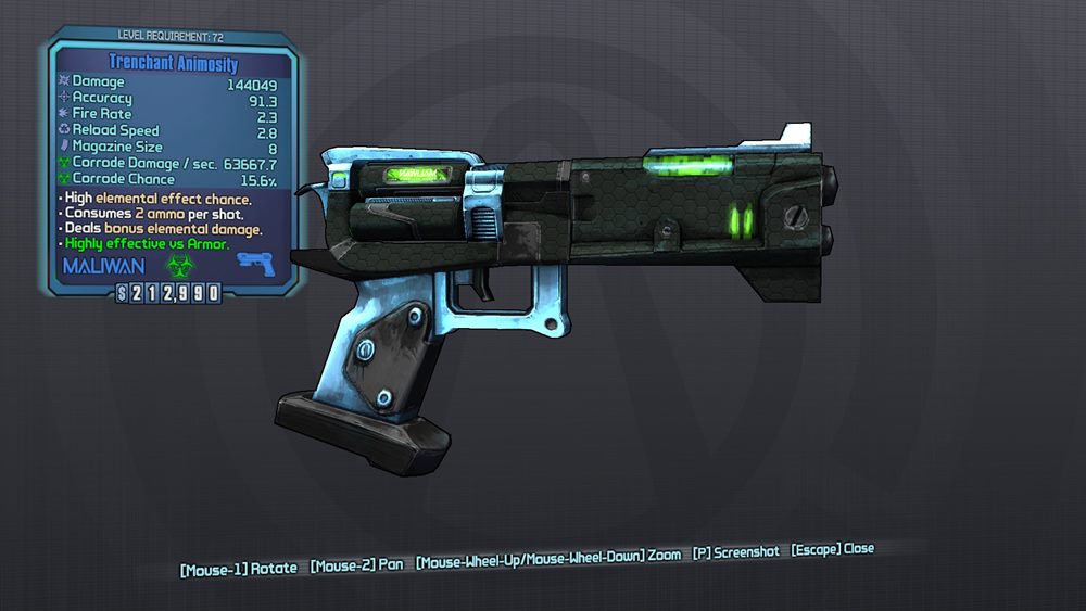 pistol borderlands 2 weapons