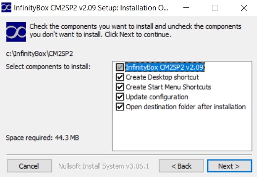 select install components