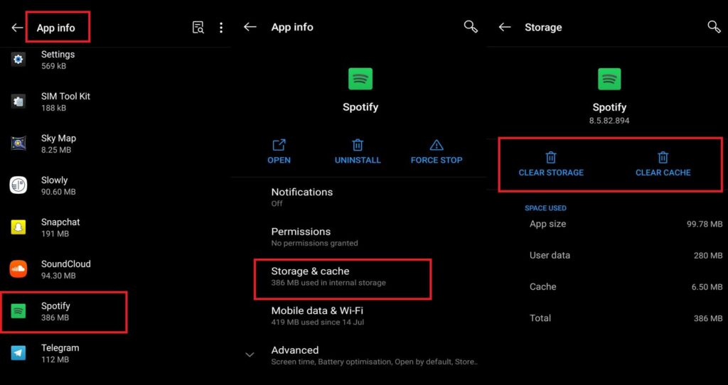 Spotify clear cache to fix not playing music issue