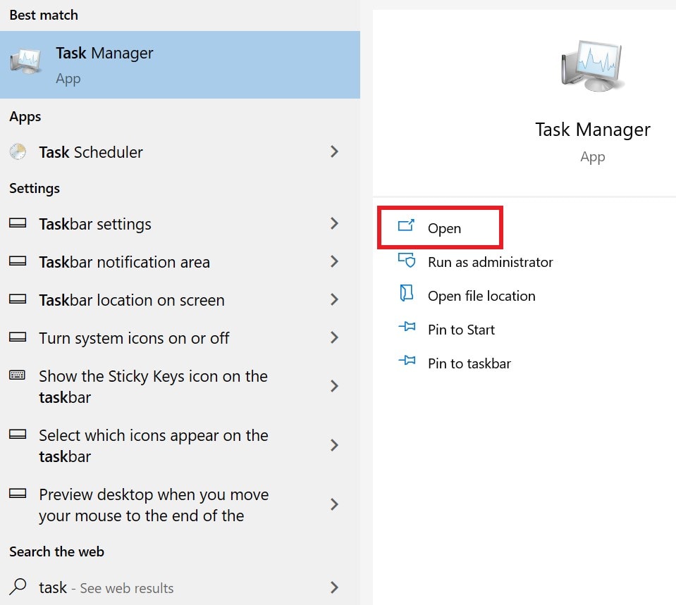 Open Task manager