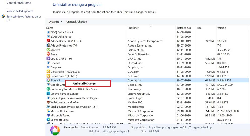uninstall a conflicting software to fix attempted to write to read-only memory