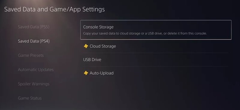 usb drive option ps4