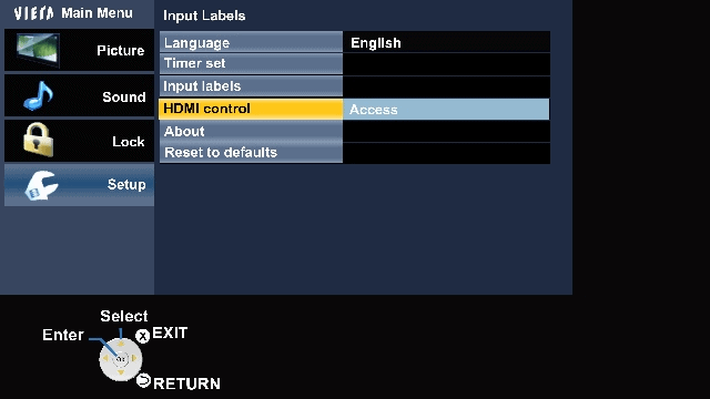 Enable HDMI-CEC (Viera Link) on Panasonic TV