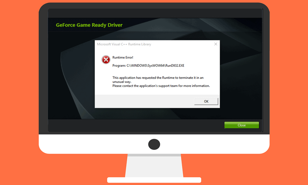 GeForce Experience C++ Runtime Error