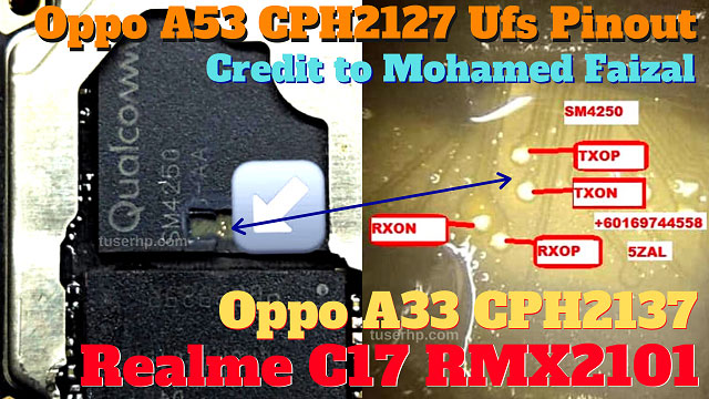 Oppo A33 2020 (CPH2137) ISP UFS PinOUT | Test Point