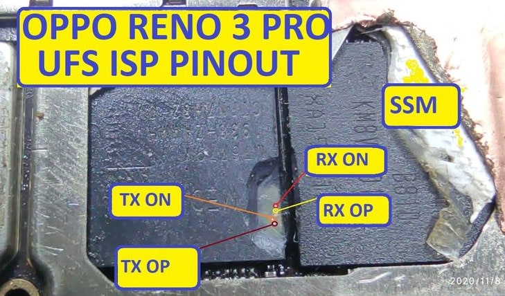 Oppo Reno 3 Pro (CPH2035) ISP UFS PinOUT