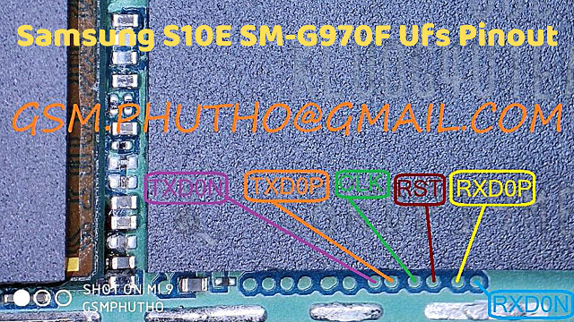 Samsung Galaxy S10E (SM-G970F) ISP UFS PinOUT