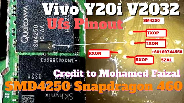 Vivo Y20i (PD2034F) ISP UFS PinOUT
