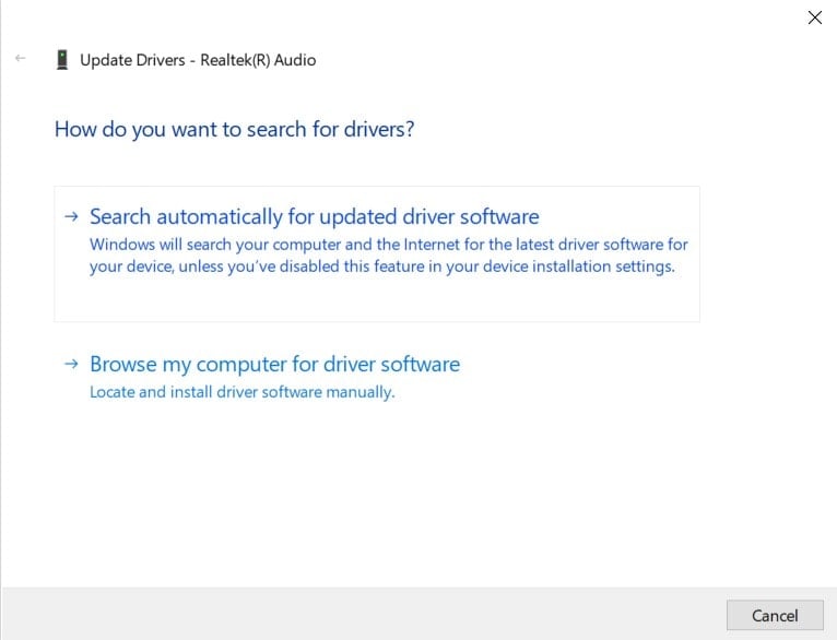 browse for drivers