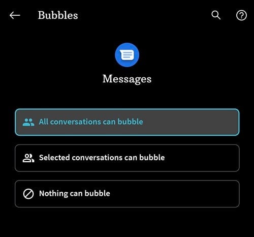 chat bubbles conversation android 11
