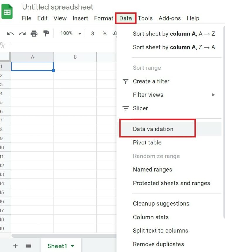 how to add a drop down list in google sheets