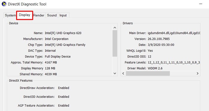 diagnostic tool display