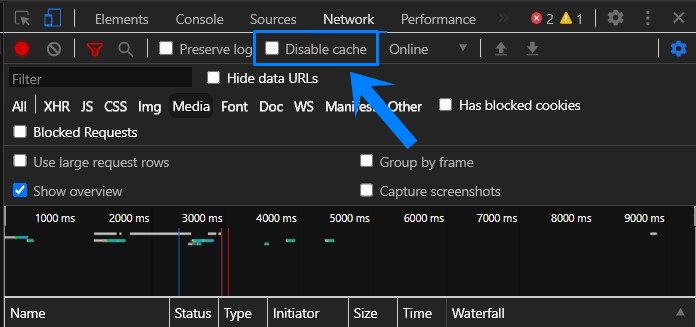 disable cache