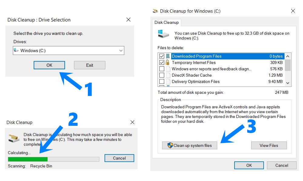 disk cleanup windows 10