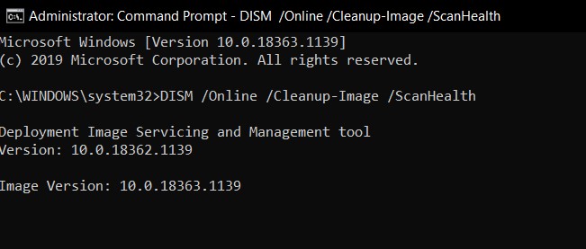 dism tool windows 10 store