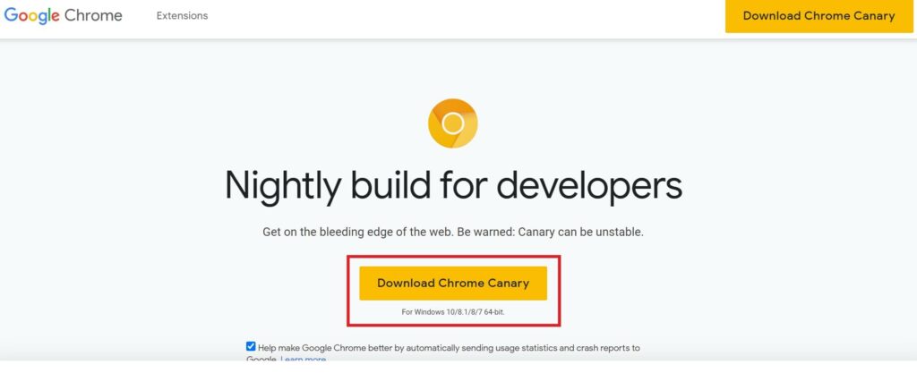 Download Chrome Canary