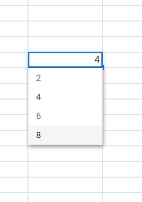 dropdown list Google Sheets