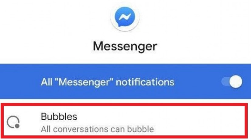 Функция пузырей в чате в Facebook Messenger