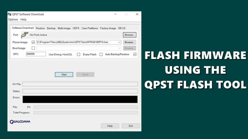 flash fimrware qpst flash tool