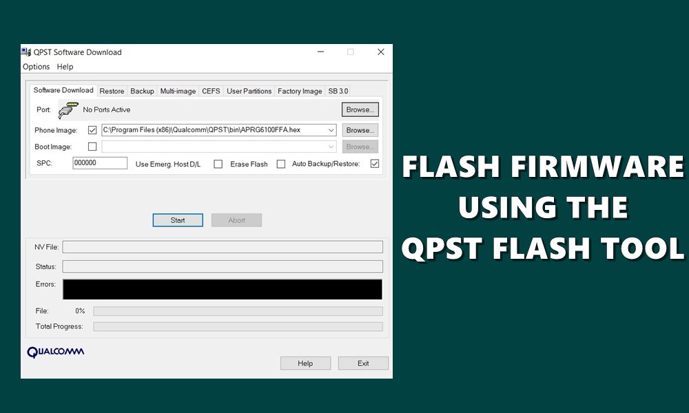 flash fimrware qpst flash tool