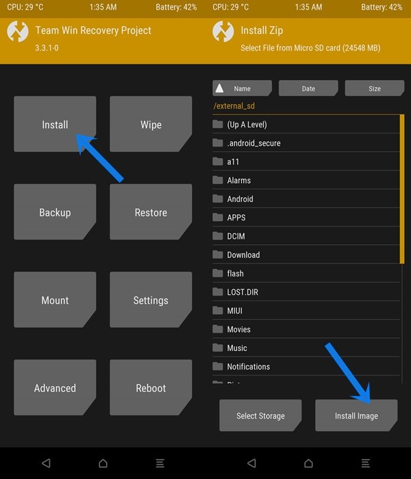 install image twrp