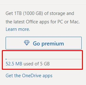 onedrive space