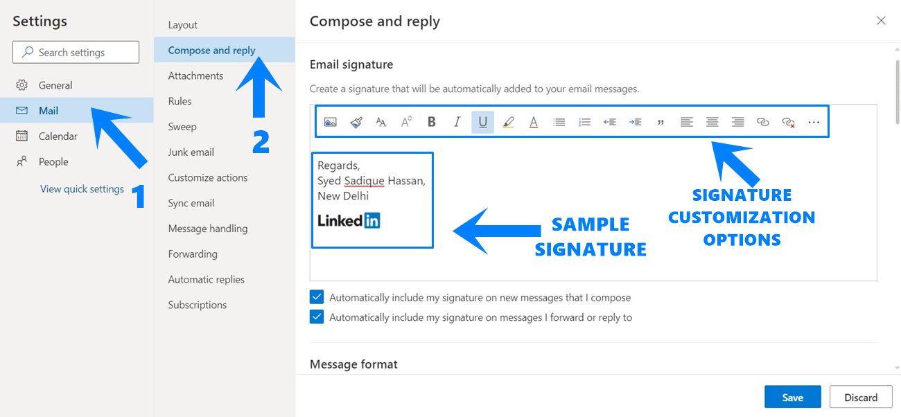 signature creation screen