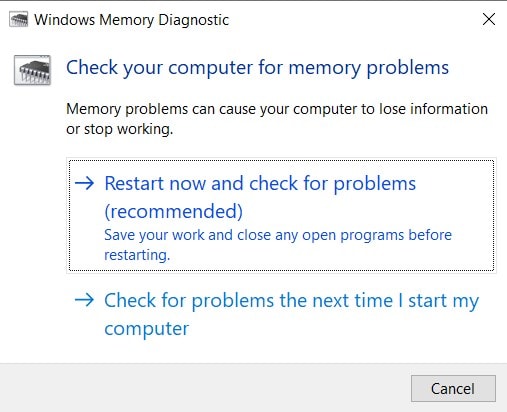 windows memory diagnostic