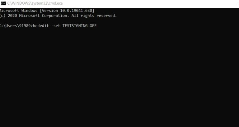 windows 10 test mode off