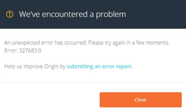 How to Fix Origin Error Code 327683:0