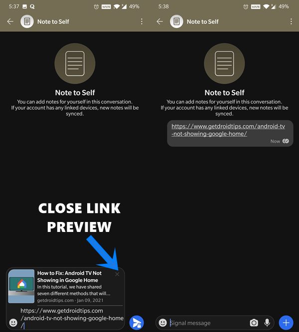 close link preview