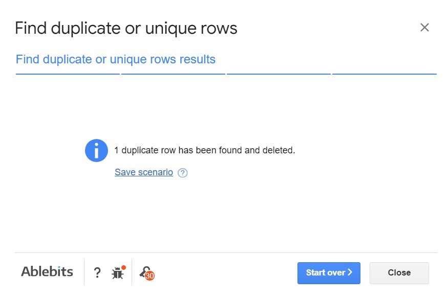 duplicate row deleted