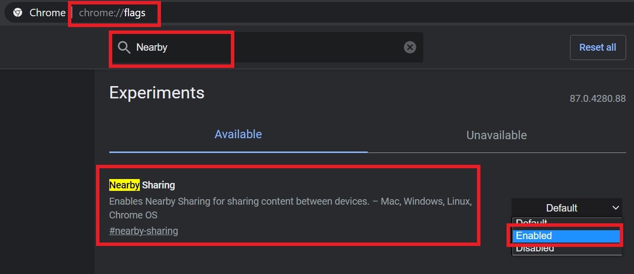 Enable Nearby Share on Chromebook