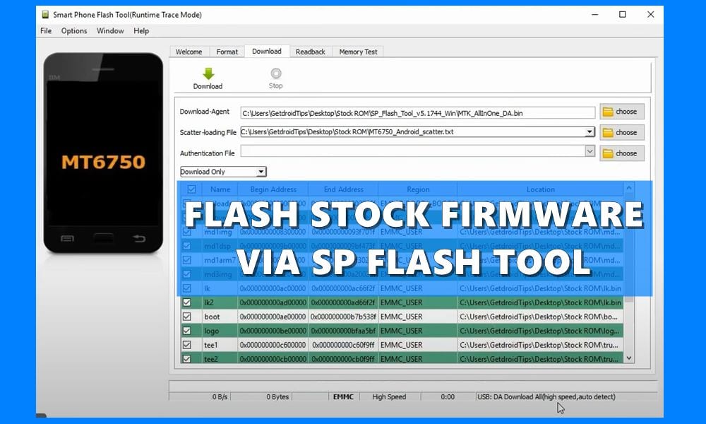 flash stock firmware sp flash tool