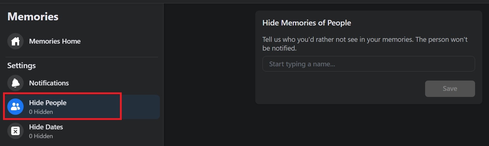 hide your Facebook memories from other users