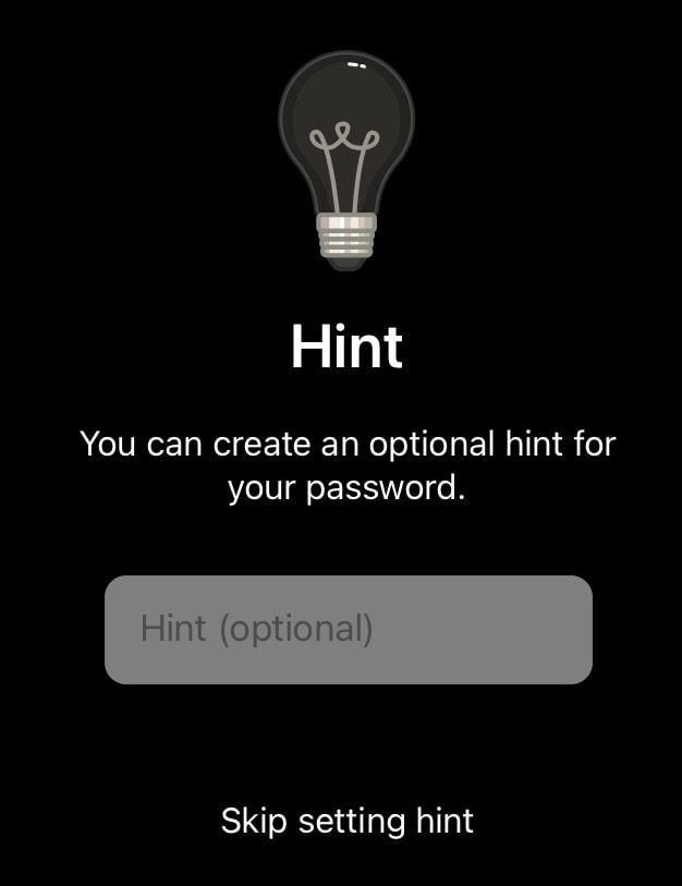 hint for password