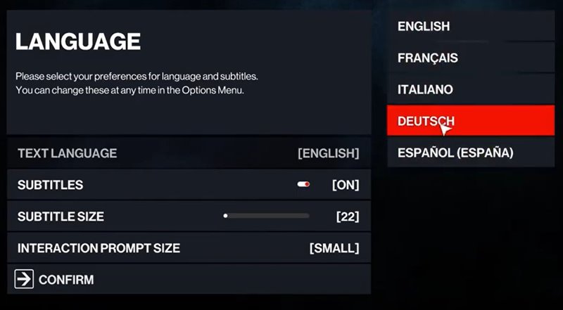 language option hitman 3