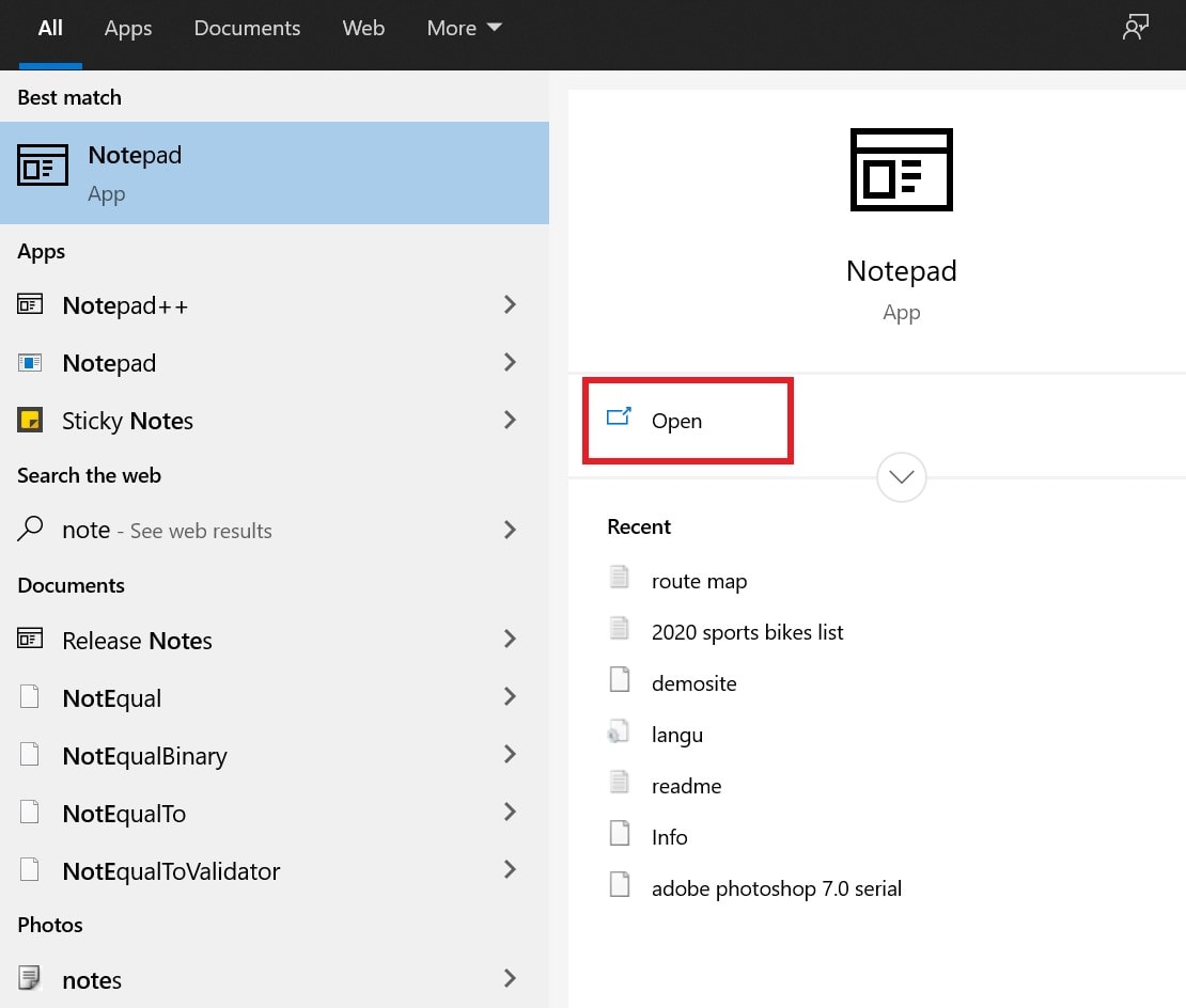 Open Notepad app to Remap Alt Gr key by modifying registry