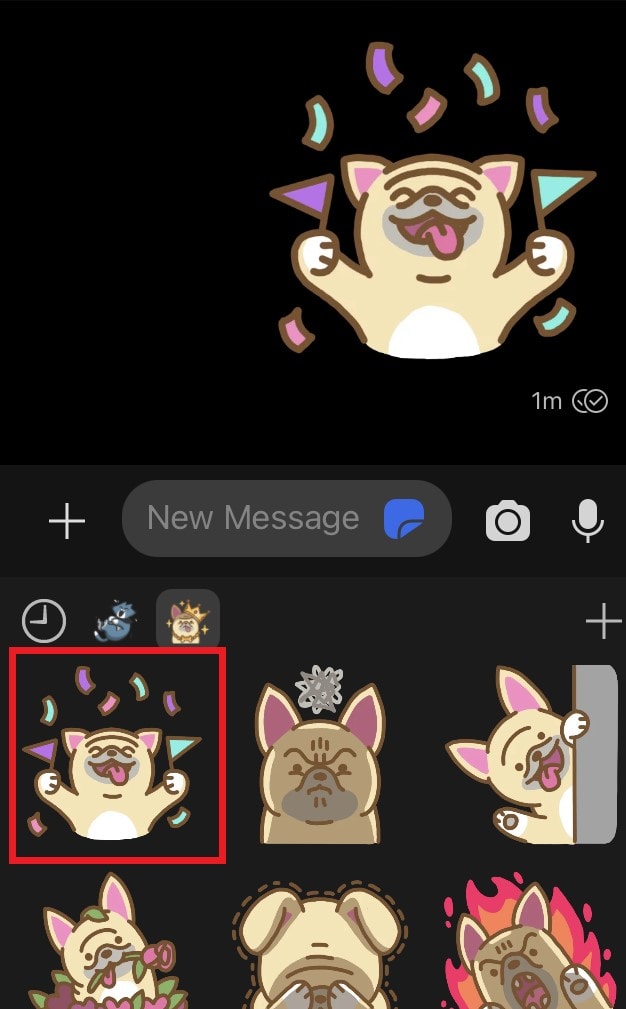 sending sticker on Signal iOS