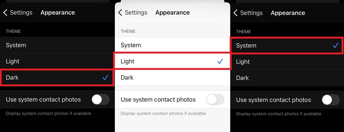 enable dark mode in Signal