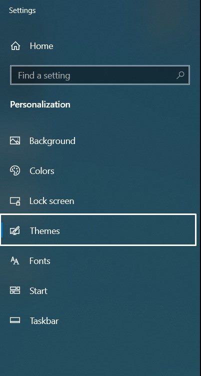 themes option windows 10