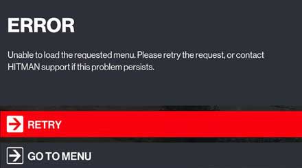 Fix Unable to Load Requested Menu Error on Hitman 3