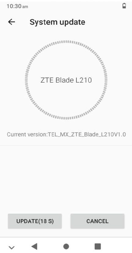 zte update started