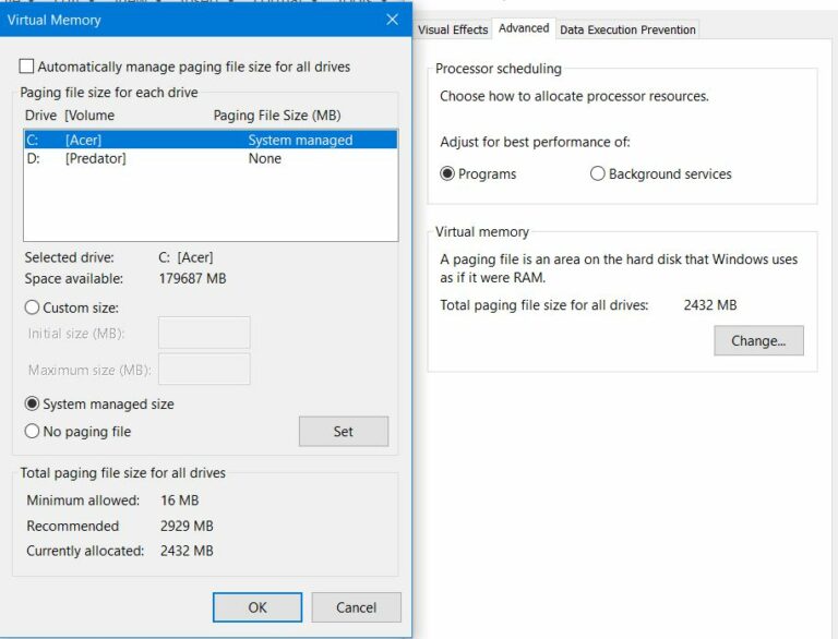 Windows 10 page fault