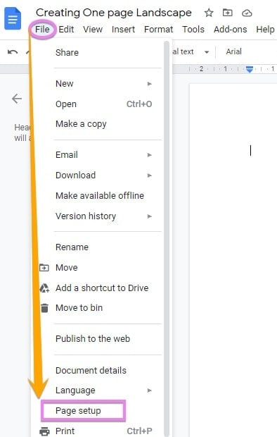 How to Make Just One Page Landscape in Google Docs