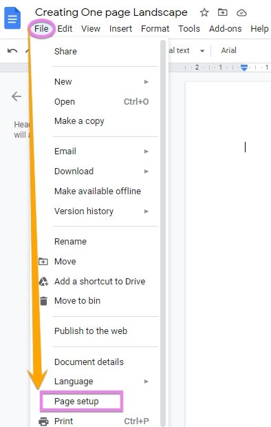 How to Make Just One Page Landscape in Google Docs