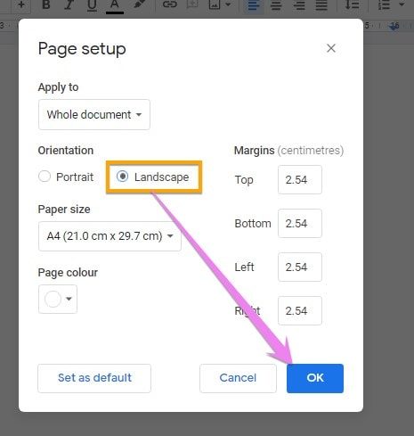 How to Make Just One Page Landscape in Google Docs