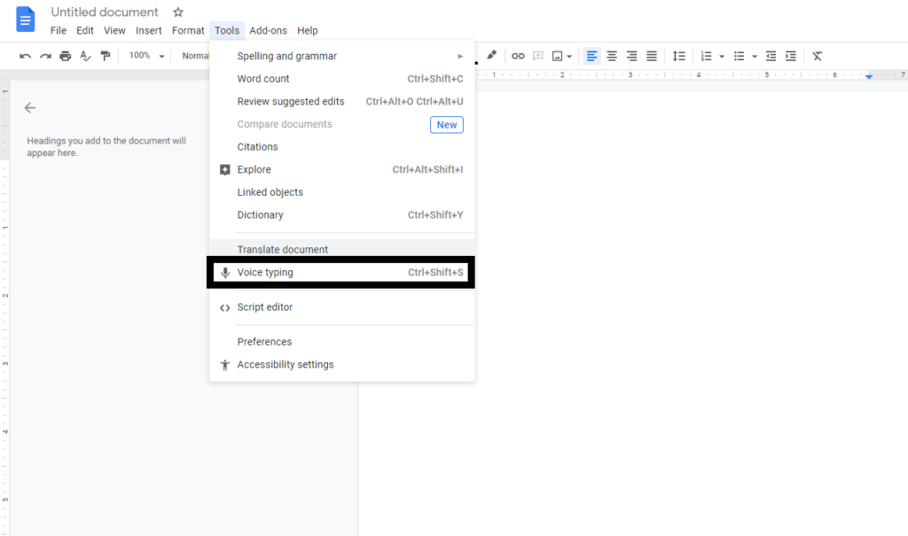 How To Type With Your Voice In Google Docs?