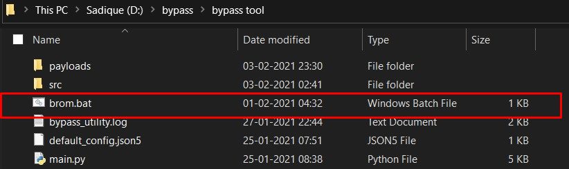 brom file Bypass DAA SLA Authentication